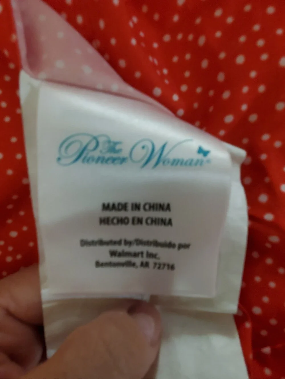 Festive Pioneer Woman Blue Bird Quilted Bedding Shams with Red Trim